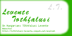levente tothfalusi business card