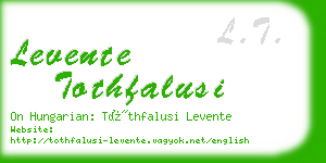 levente tothfalusi business card